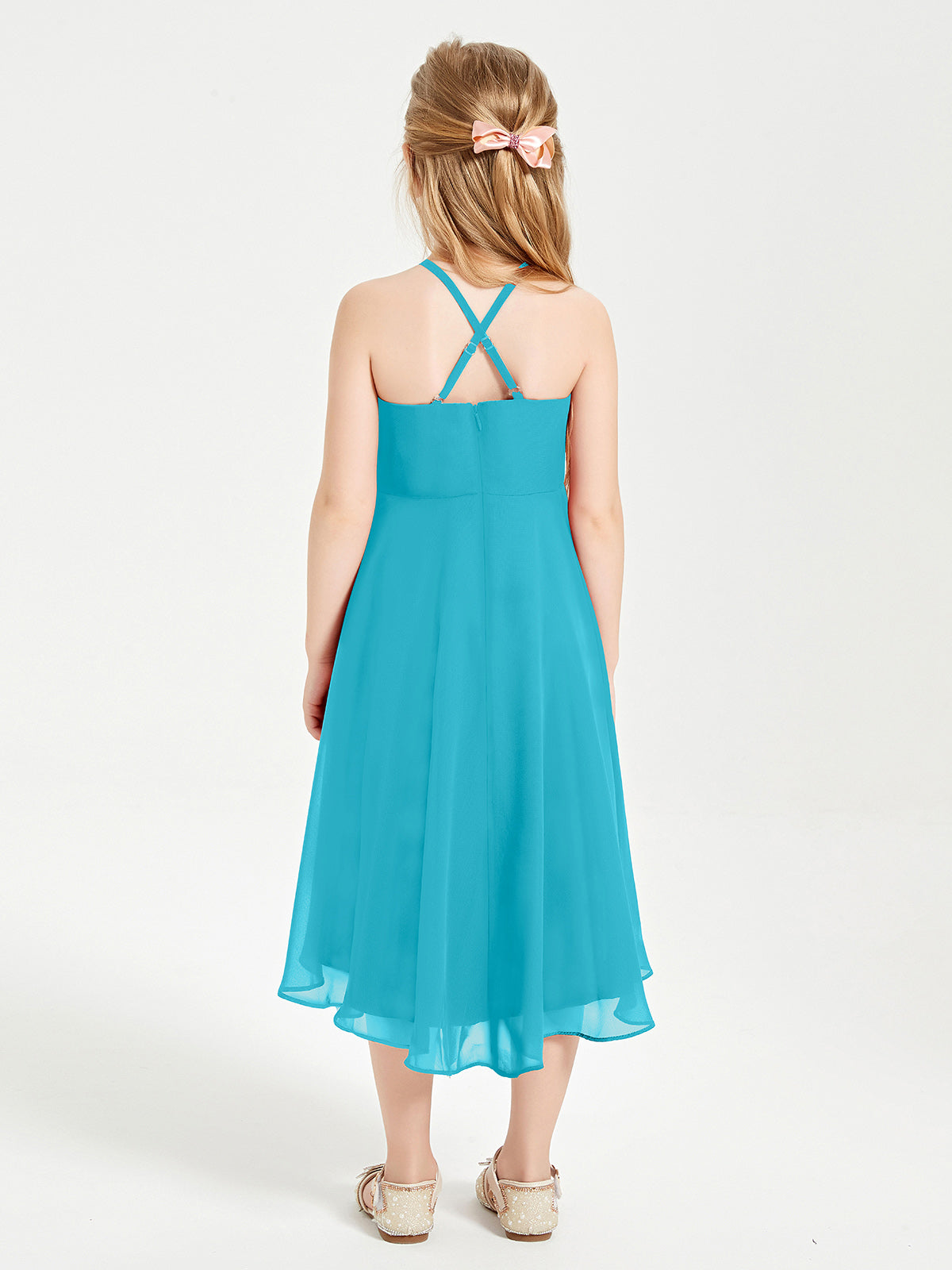 Tea Length Junior Bridesmaid Dresses with Asymmetrical Skirts Jade